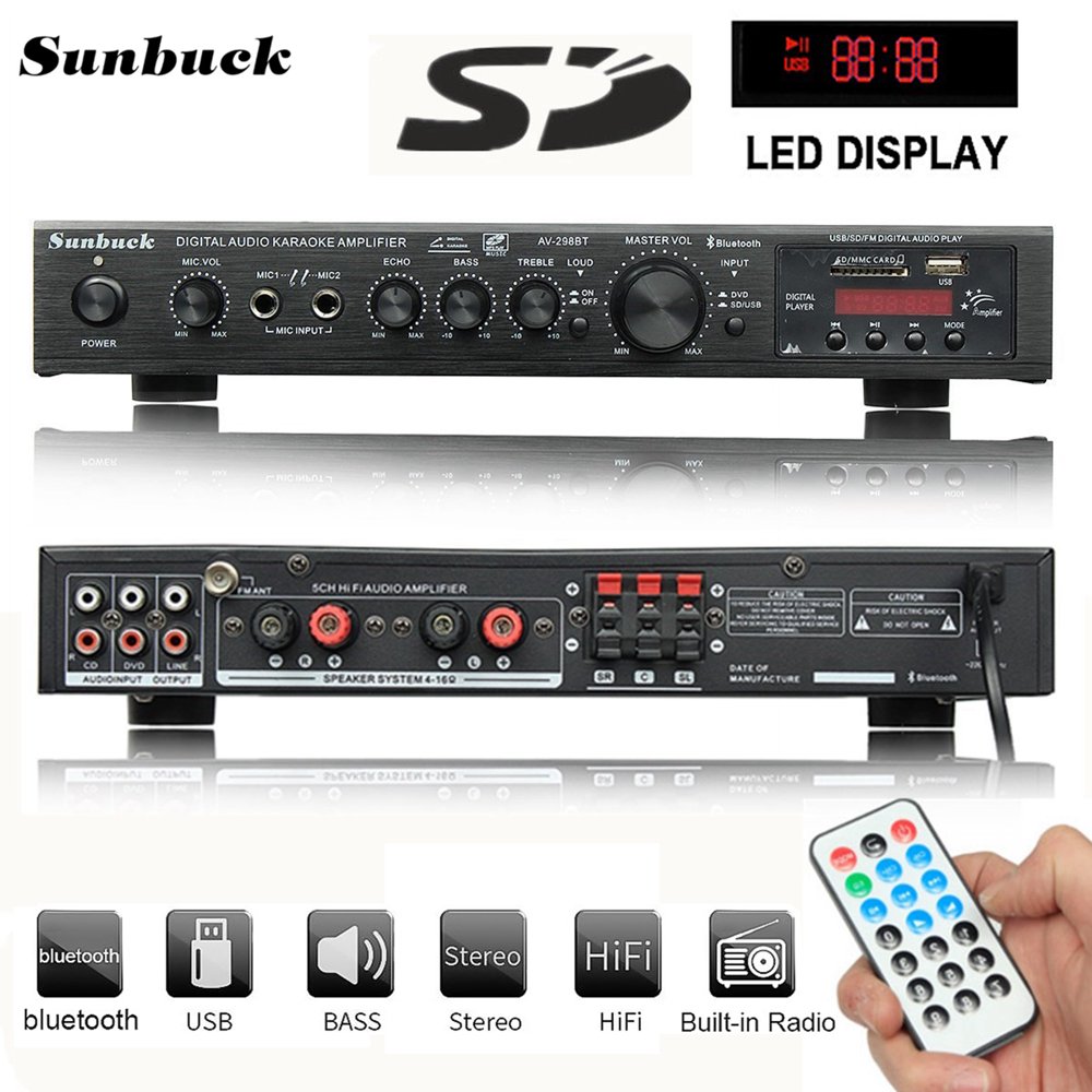 Sunbuck Wireless Amplifier Home Stereo Audio Amp bluetooth 5.0 Receiver