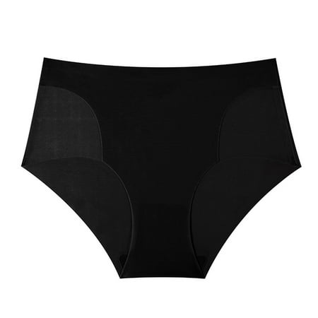 TMOYZQ Seamless Underwear for Women Sexy High Waist Tummy Control Stretch Panties Breathable Ice Silk Underwear Comfort No Show Stretch Bikini Briefs