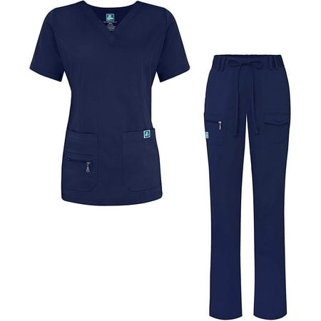 

Adar Pro Breakthrough Plus Scrub Set For Women - Enhanced V-Neck Top & Multi Pocket Pants - Petite / Tall