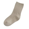 thumbnail image 2 of hirigin Baby Spring Autumn Ribbed Socks Solid Color Non Skid Socks, Toddler Mid Tube Elastic Socks, 2 of 4