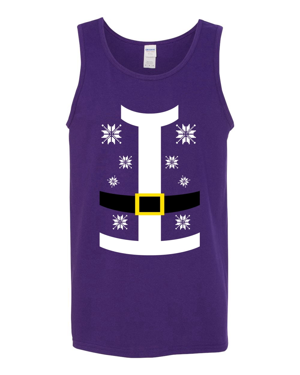 Santa Suit with Belt Snowflakes Ugly Christmas Sweater Mens