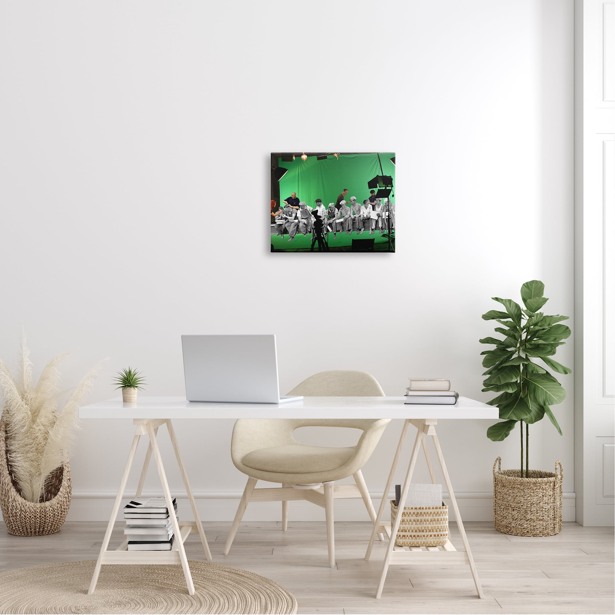 Stupell Industries Green Movie Set Vintage Monochrome People Collage Canvas Wall Art, 20 x 16, Design by Barry Kite