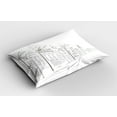 thumbnail image 2 of Ambesonne City Pillow Sham 2 Pack, Historic Street Art, 30"x20", Dust White, 2 of 3