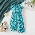 thumbnail image 4 of Vividxx Girls Romper Jumpsuit Toddler Summer Leopard Print Strappy Waistband Ruffled Hem Playful Onesie For Casual Outdoor Party Travel O-Neck Breathable Dailywear, 4 of 9