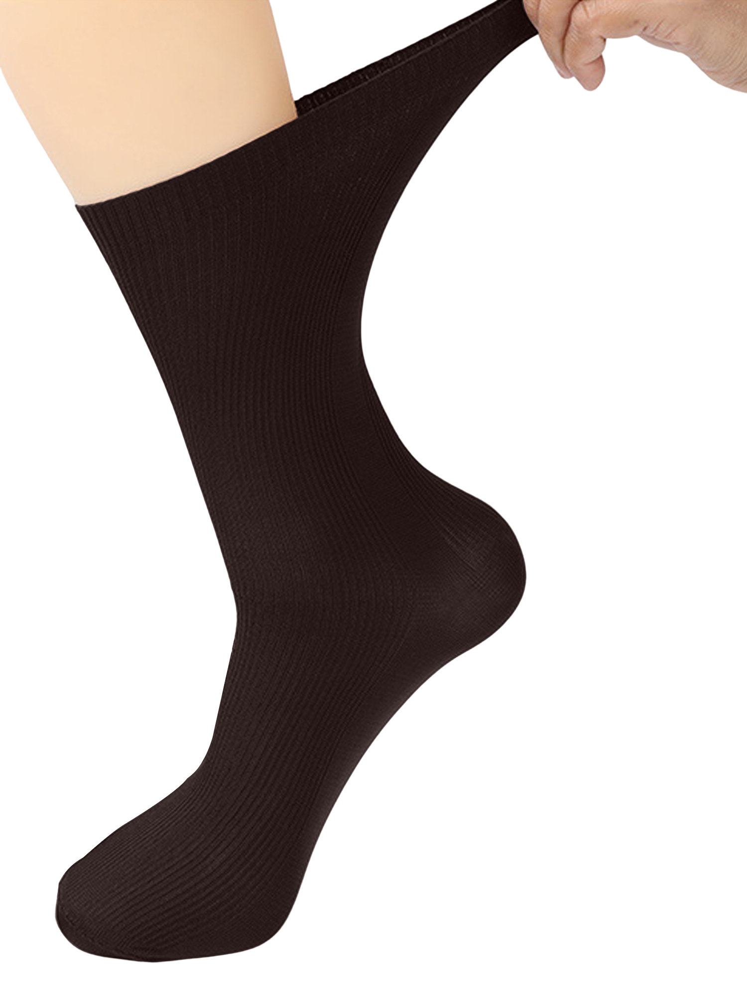 Hanerdun Men Thin Socks Crew Socks, 12Pack, Coffee, Size 612