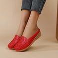 thumbnail image 4 of Mules Compensées pour Femmes à Enfiler Mocassins Penny Mode Décontractée Cuir Sans Arrière Mains Libres Chaussures de Marche, 4 of 6