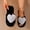 Gray-H, variant on Puntoco Women's Rhinestone Crown Shaggy Fluffy Plush Open Toe Slippers, Flat Non Slip Luxury Warm Indoor Winter Slides Shoes