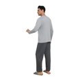 thumbnail image 3 of Men's pajama set with long sleeves, long pants, round neck, casual and relaxed, suitable for home wear and can be worn outside., 3 of 6