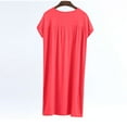 thumbnail image 4 of Nightdress for Women Long New Women's Cotton T-Shirt Nightgown Short Sleeve Crewneck Sleepshirts Soft Comfy Casual Loose Fitted Nightdress Red 3XL, 4 of 7