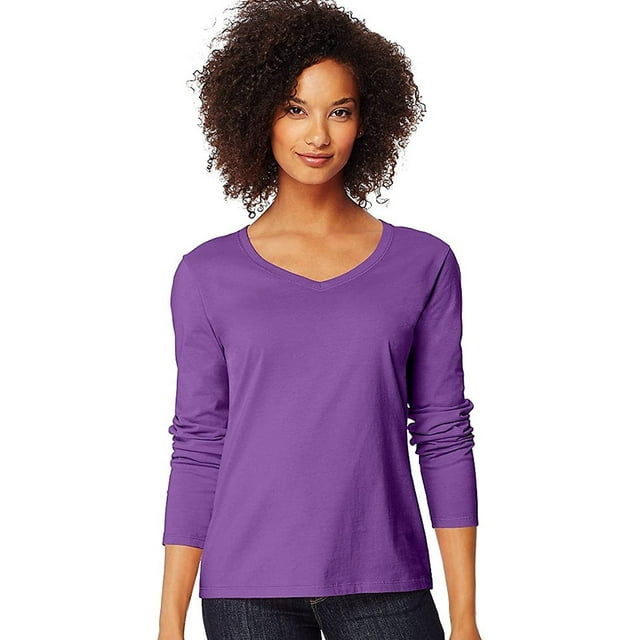 Women's Long-Sleeve V-Neck T-Shirt