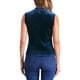 thumbnail image 3 of INSPIRAR CHIC Top sin mangas de terciopelo con cuello de tortuga para mujeres L Azul profundo, 3 of 6
