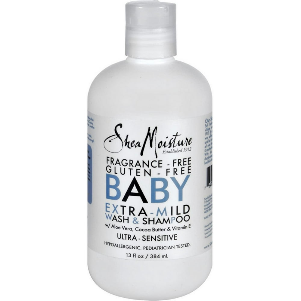 SheaMoisture Baby Wash & Shampoo with Aloe Vera, Cocoa Butter and Vitamin E, Fragrance Free, 13