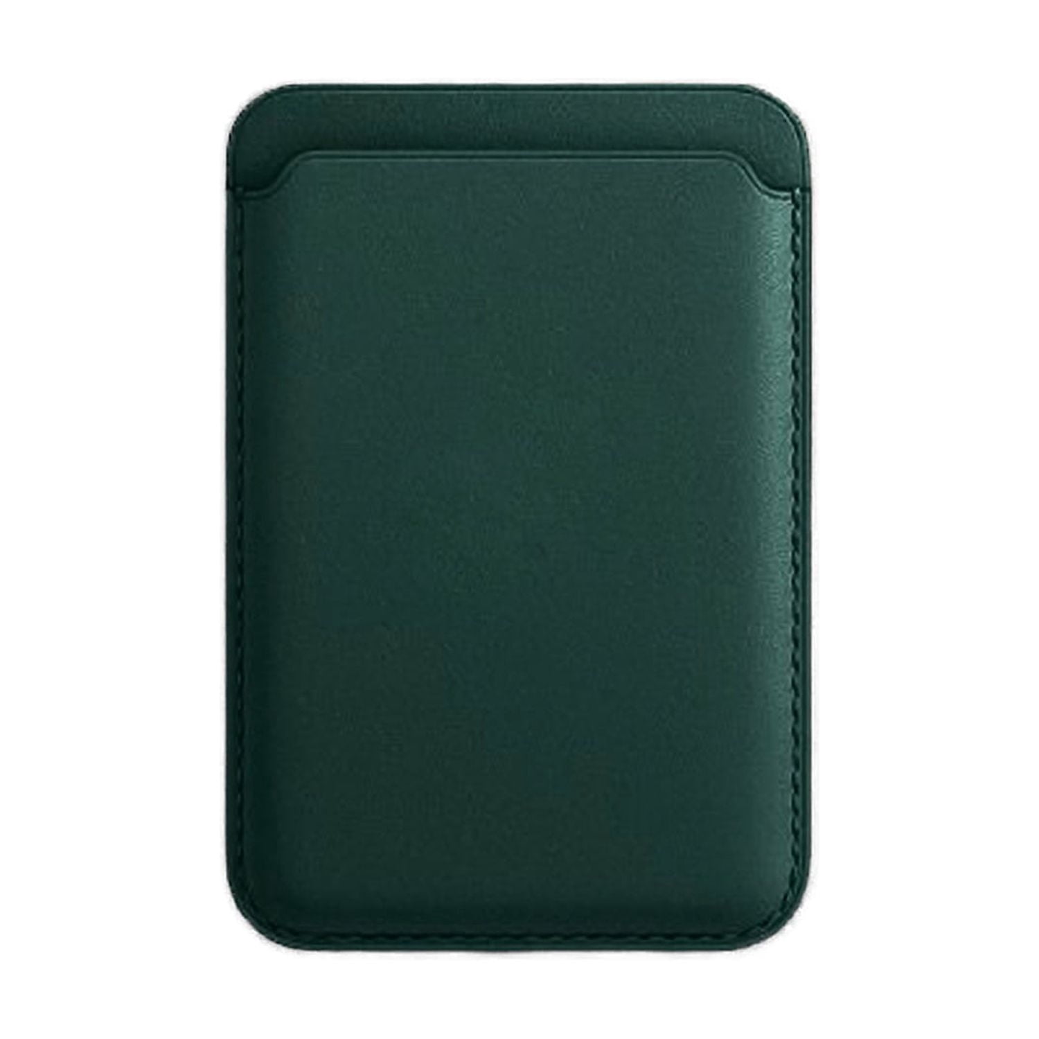 Leather Wallet Holder with Magnetic Mount - Green