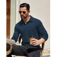 thumbnail image 3 of COOFANDY Mens Polo Shirts Long Sleeve Casual Classic Polo Shirts Button Down Golf Shirts Stylish Tops Dark, 3 of 7