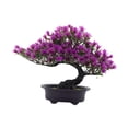 thumbnail image 4 of Ornamento de bonsai artificial decoración del hogar regalos de inauguración de la casa Pequeña decoración de plantas falsas Bienvenido para el Púrpura ligera, 4 of 8