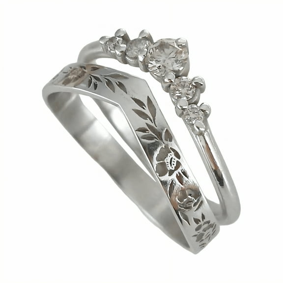 DESIGNICE 2Pcs Rings for Women Non Tarnish,Tough Structure Stackable Rings,Gentle Touch Cute Rings,Silver Plated