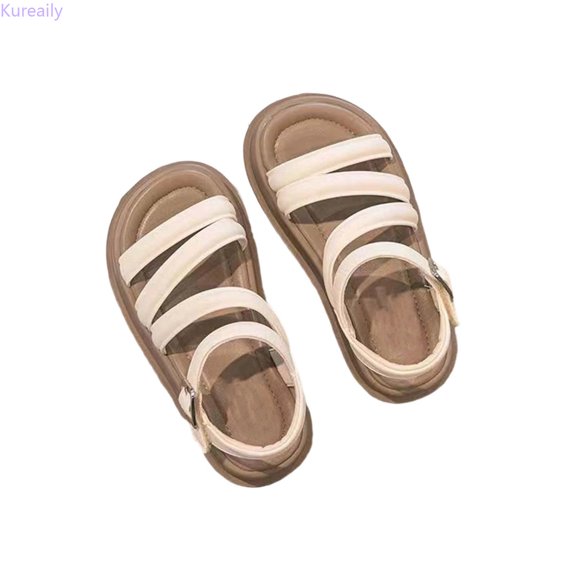 Kureaily Trendy Girls Sandals For Daily Casual And Formal Occasions Comfortable And Stylish Footwear For Ages 4 To 12 For Spring And Summer Activities/ Size 9.5,3.5-4 Years(White)