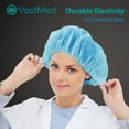 thumbnail image 6 of Disposable Bouffant Caps, Non-Woven, 21 in, 50 Pack – Blue, 6 of 7