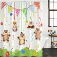 thumbnail image 2 of Groundhog Day Shower Curtain, Waterproof Shower Curtains for Bathroom, Bunting Floral Cartoon Funny Colorful Cute Washable Fabric Bathtub Curtain Set Bath Decor with 12 Hooks Long 72"x84", 2 of 8