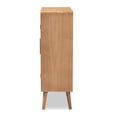thumbnail image 4 of Baxton Studio Armoire de Rangement en Bois Fini Chêne Brun et Rotin de Style Mi-Siècle, 4 of 9