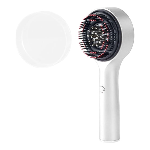 Cepillo eléctrico de masaje para el cuero cabelludo, compacto, de mano, Shiatsu, distribución uniforme, inalámbrico blanco