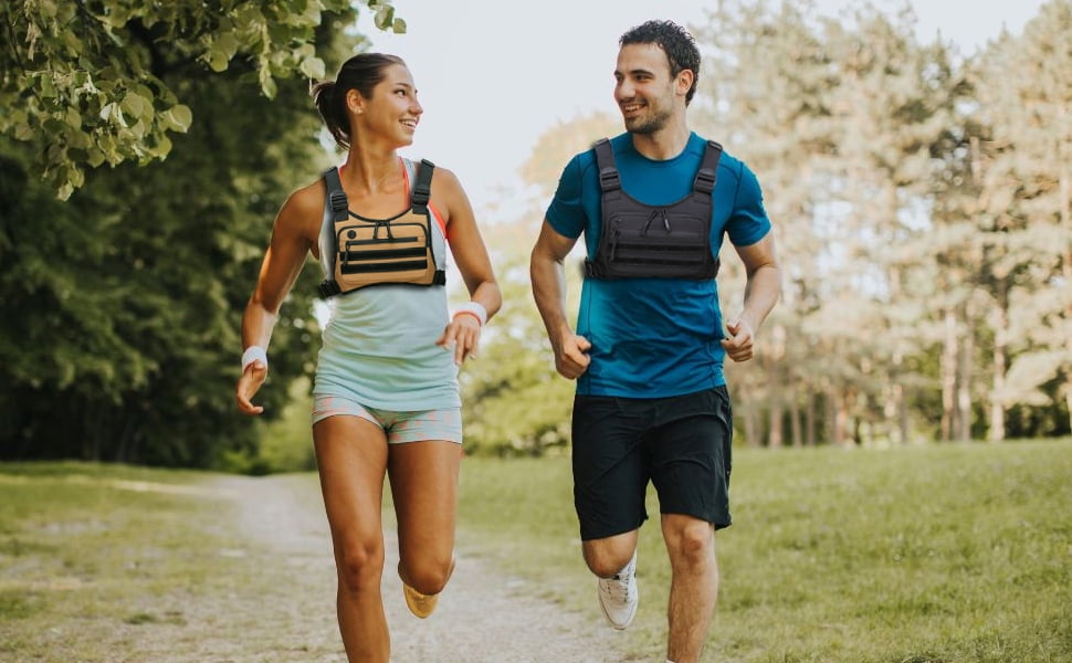 Chest Bag for Men,Running Pack Vest for Workouts,Water Resistant Sports Chest Pack For Running