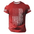 thumbnail image 2 of Men's T Shirts Usa 250Th Anniversary Short Sleeve Graphic Tees American Flag Print Round Neck Stretchy Shirts for Men Red XL, 2 of 3