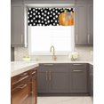thumbnail image 6 of Thanksgiving Autumn Pumpkins Valances Curtain for Kitchen Cafe,Farm Harvest Window Valance Short Curtains 54"x 18" Rod Pocket Windows Treatment Drape for Bathroom Living Room Bedroom Wave Point Black, 6 of 6