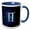 Blue/White, variant on 3drose, Western Astrology Gemini Symbol with Starry Space Background., 11oz Two-tone Blue Mug