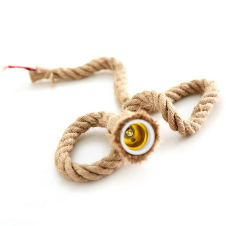

Aousin 3.28ft Hemp Rope Electric Wire for DIY E27 Bulb Pendant Light (Single Head)