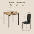 thumbnail image 2 of 3-Piece Kitchen Table Set for 2, with 2 Upholstered PU Leather Chairs, for Small Space Dining Room & Apartment, Retro, 2 of 9