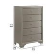 thumbnail image 5 of Benjara 5 Drawer Chest with Decorative Knobs and Bracket Feet- Champagne, 5 of 6
