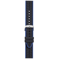 thumbnail image 2 of Morellato Sesia Silicone Watch Strap - Black And Blue - 20mm - Chrome-plated Stainless Steel Buckle - RUBBER Collection, 2 of 8