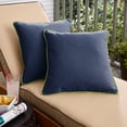 thumbnail image 3 of Sunbrella  Canvas Navy/ Canvas Macaw Indoor/ Outdoor Pillow Set 16 in x 16 in, 3 of 5