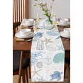 thumbnail image 2 of Blue Coastal Nautical Table Runner Beach Sea Turtle Ocean Coral Starfish Tablerunners 13 x 70 Inch, Table Decorations Tabletop Scarf for Summer Gathering Holiday Farmhouse Kitchen Dining Decor, 2 of 6