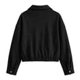 thumbnail image 7 of Cmtiyu Fashion Jackets for Women Long Sleeve Stand Neck Button Black Zip Up Jacket Casual Fall Outerwear Coat with Pockets S-2XL, 7 of 7