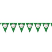 Beistle - Baseball Pennant Banner - 11" x 12' - Pack of 12