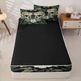 thumbnail image 4 of Erosebridal Vintage Black Dragonfly Floral Zipper Twin Comforter Sets with Fitted Sheet and 2 Pillowcases,Wild Bloom Flowers Zipper Bedding Set For Girls,Black Reversible,4 Pieces, 4 of 7