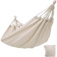 thumbnail image 1 of Juego de columpio Hamaca Doble, Hamaca para Acampar al Aire Libre, Antivuelco, Hamaca de Tela de Lona, Columpio Colgante para Columpio (Color : Blanco), 1 of 5