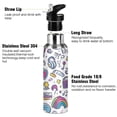 thumbnail image 3 of Yayeee 33oz Insulated Water Bottle Double Wall Stainless Steel with Flip Straw Lid, Purple Doodle Pattern, 3 of 7