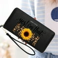 thumbnail image 6 of OIDERY Wallet with Wrist Strap for Women Spacious Everyday Wallet for Women MOM Sunflower Leopard Print Zipper Coin Pocket Stylish Accessory Smooth Texture, 6 of 10