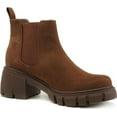 thumbnail image 4 of SODA PIONEER ~ Women Lug Sole Mid Heel Chelsea Fashion Ankle Bootie w/Double Elastic Gore, 4 of 5