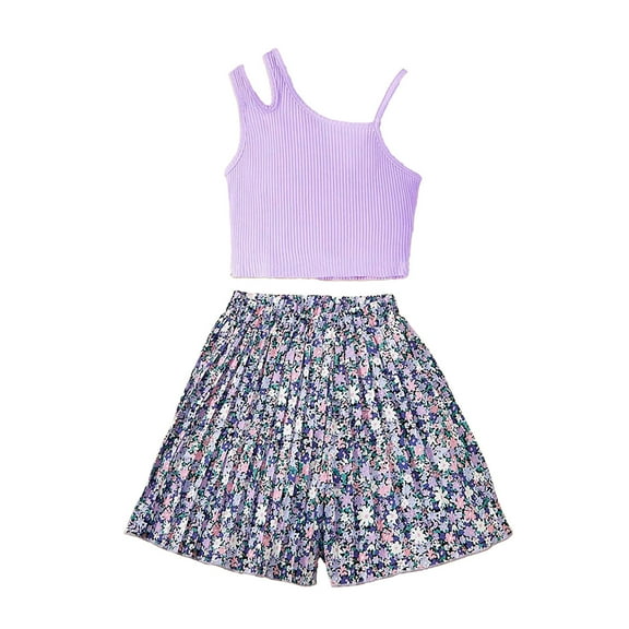Futezty Girls Summer Outfits, 4th of July Baby Girl Outfits 2pcs Toddler Baby Girls Long Pants Sets Sleeveless Backless Camisole Tops Trousers 1T 2T 3T 4T 5T Little Kids Summer Outfits
