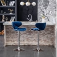 thumbnail image 5 of Roundhill Furniture Masaccio Bar Stool with Adjustable Height & Swivel, Blue, Set of 2, 5 of 12