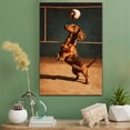 thumbnail image 2 of Dachshund Cute Dog Volleyball Poster Canvas – Retro Dachshund Dog Batter in Action With Volleyball for Themed Living Room, 2 of 5