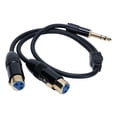 thumbnail image 1 of Dual Female XLR To 1/4 Male Cable, Dual XLR Stereo Y Splitter Cable Precise 1.6FT Anti Interference  for Camera, 1 of 7