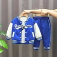 thumbnail image 2 of Baby Sports outfit clothes for boys girls Baseball jacket+T shirt+pant 3 Pcs kids Clothing Set, 2 of 5