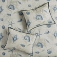 thumbnail image 6 of Madison Park  7 Piece King Size 100% Cotton Comforter Set with Bed Skirt and Decor Pillows, Starfish Shells Bed in a Bag Down Alternative Bedding Sets, Sea Blue, 6 of 11
