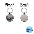thumbnail image 4 of Red Racing Sports Car Metal Round Keychain, 4 of 7