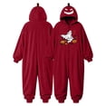 thumbnail image 5 of Matching Halloween Pumpkin Onesie Costume for Couple, Flannel Hooded Pumpkin Pajamas with Flying Ghost and Broom Print, Halloween Pajamas for Adults, Oversized Jumpsuit Loungewear for Trick or Treat, 5 of 8
